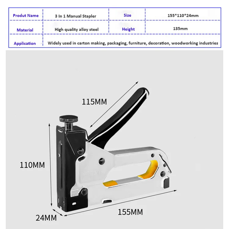 Manual Framing Nail Gun 3 In 1 Multifunction Heavyduty Hand Nailer