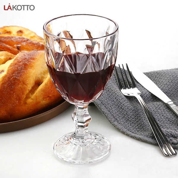 Wholesale Glassware Goblets Glass Wine Goblets Vintage Colored