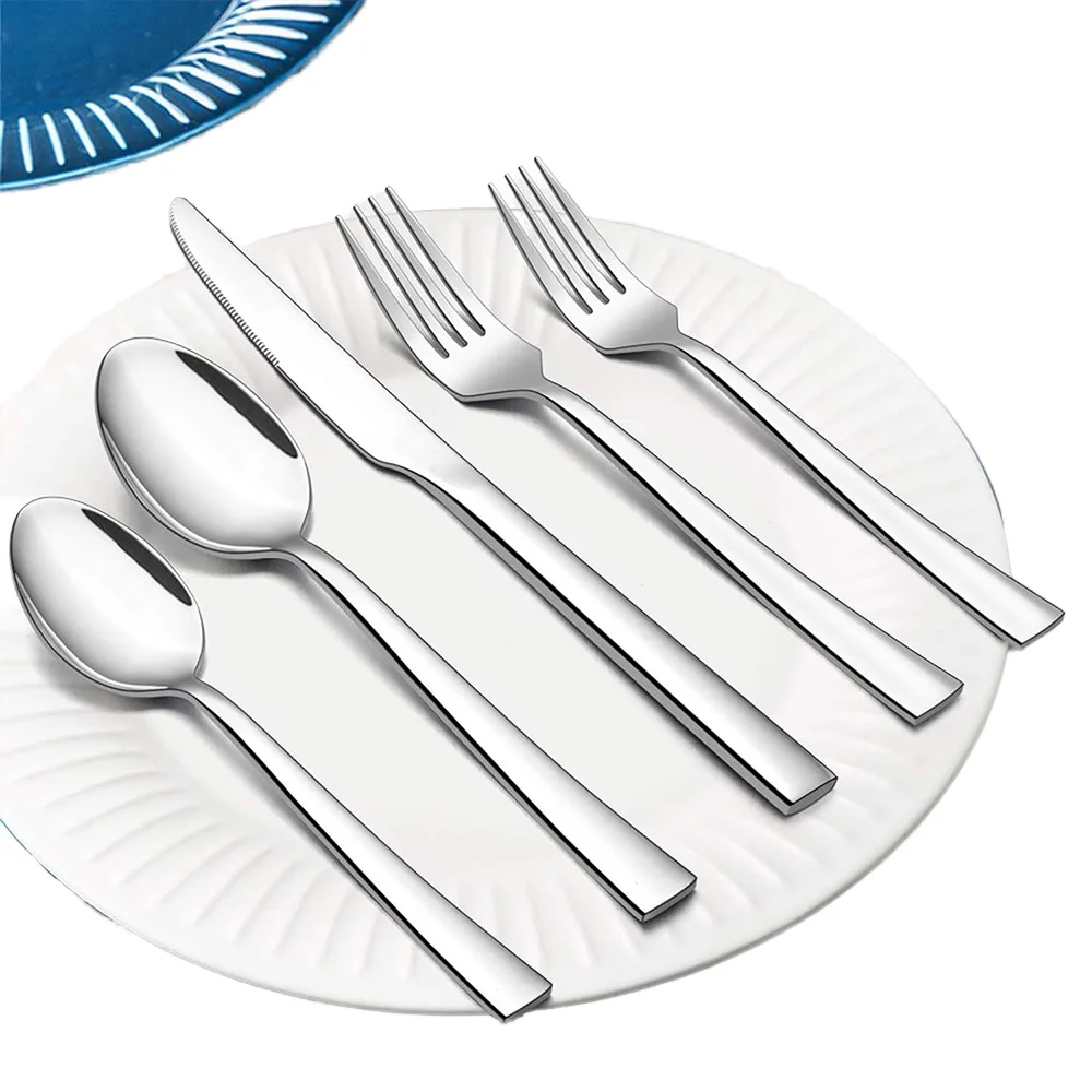 Shouyuan Modern Eco-Friendly Stainless Steel Wedding Cutlery Set High Mirror Polished Flatware Include Fork Knife Spoon-Bulk Set