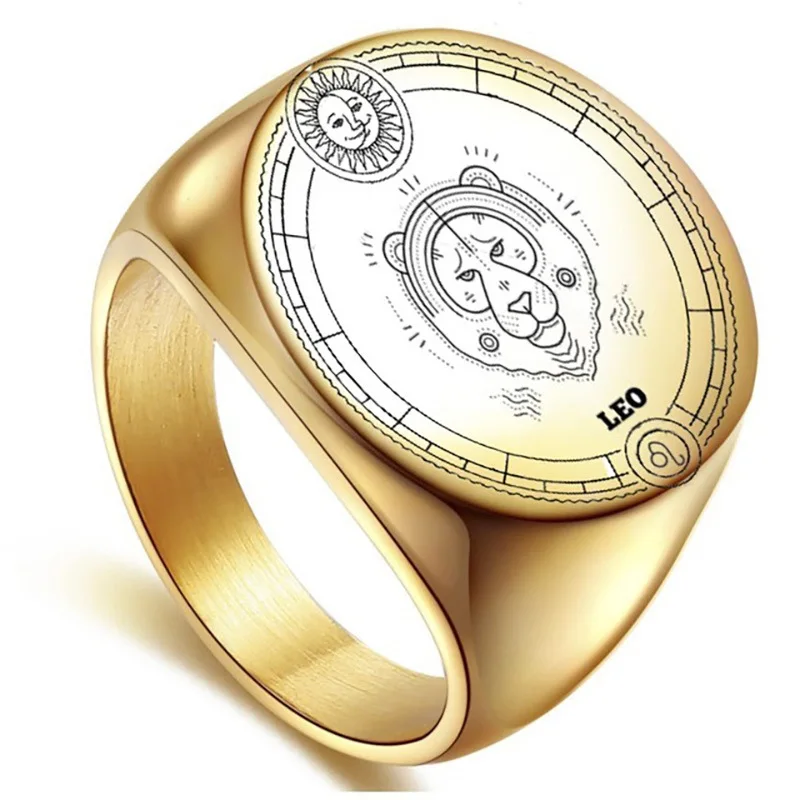 Buy Zodiac Rings,Titanium Steel Ring 