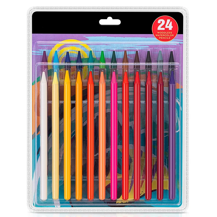 Woodless Colored Pencil Set - 24 Watercolor Pencils