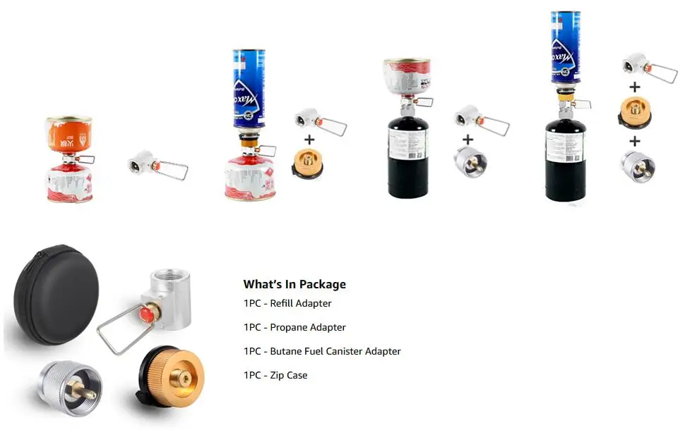 3pcs Propane/isobutane/butane/ Refill Adapters Set,Camping Backpacking Stove Refill Adapter