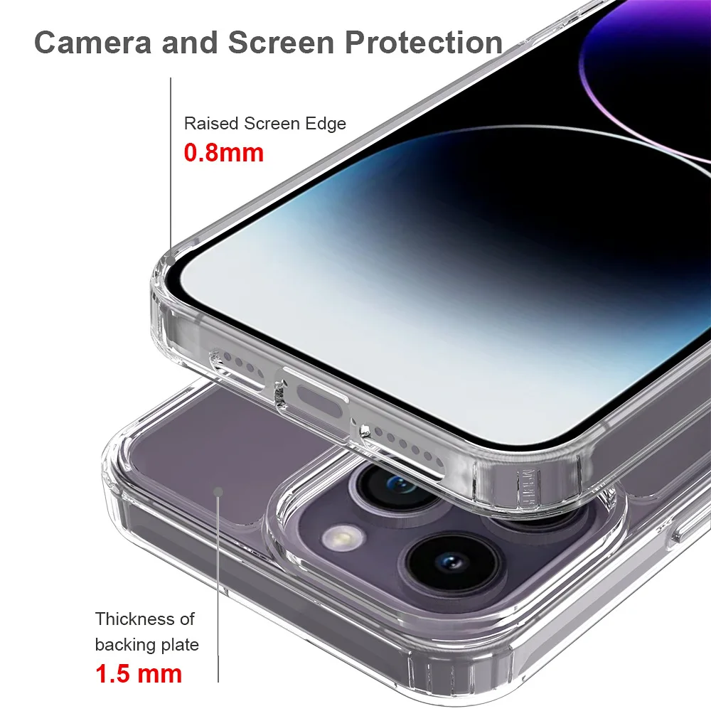 2023 Clear Acrylic Pc Tpu Phone Case For Iphone 15 Ultra Rubber Hard ...