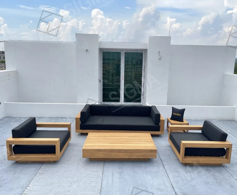 Sigma Outdoor furniture set garden sofa set furniture sectional sofa teak wood lounge chair rattan furniture