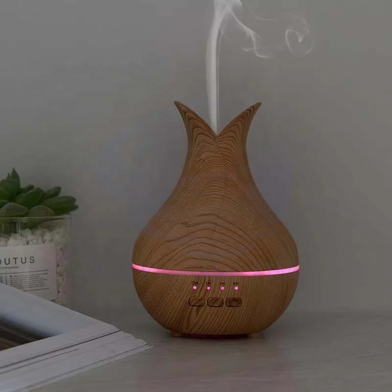 Automatic Spray Essential Oil Humidifier Wood Grain Aromatherapy Machine Ultrasonic Hotel Diffuser with Remote Control 6
