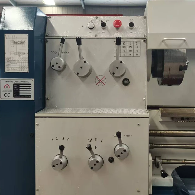 Factory Sales C6140 Electric Manual Lathe Digital Horizontal Design Variable Speed Spindle 4 Station Turret Integral Bed Casting