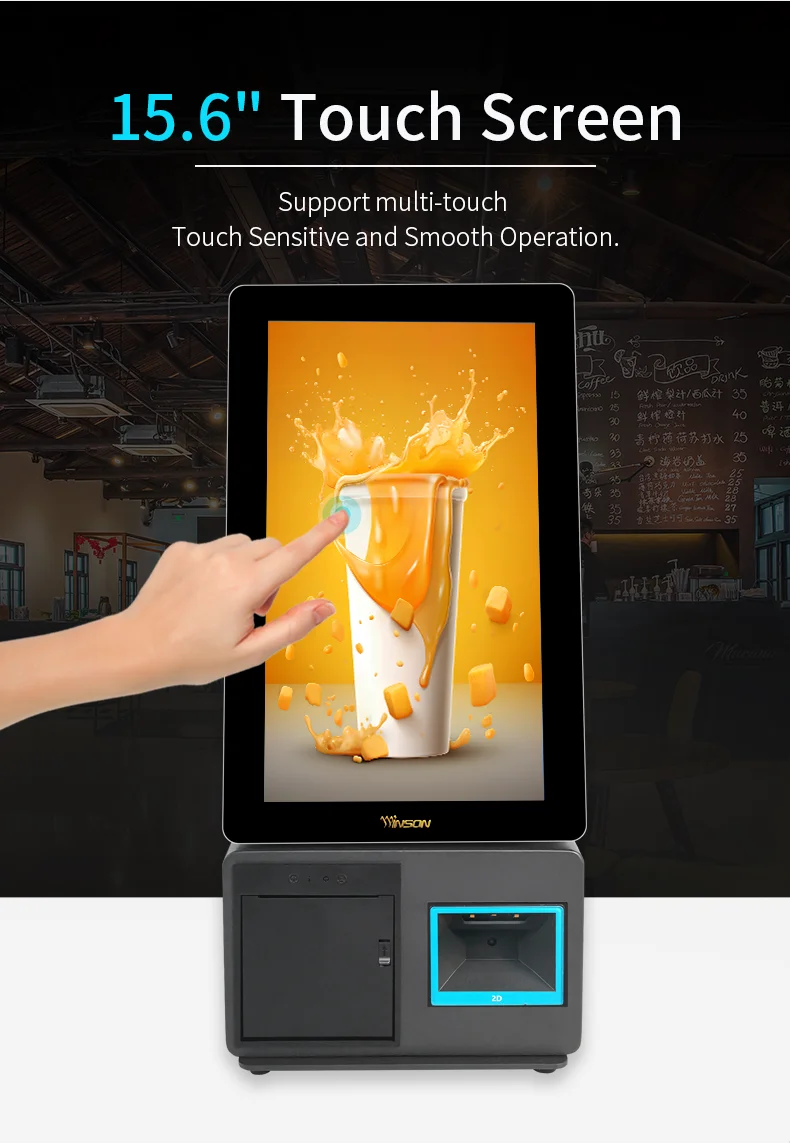 Floor Stand Self Service Ordering Kiosk Fast Food Ordering Self Service ...