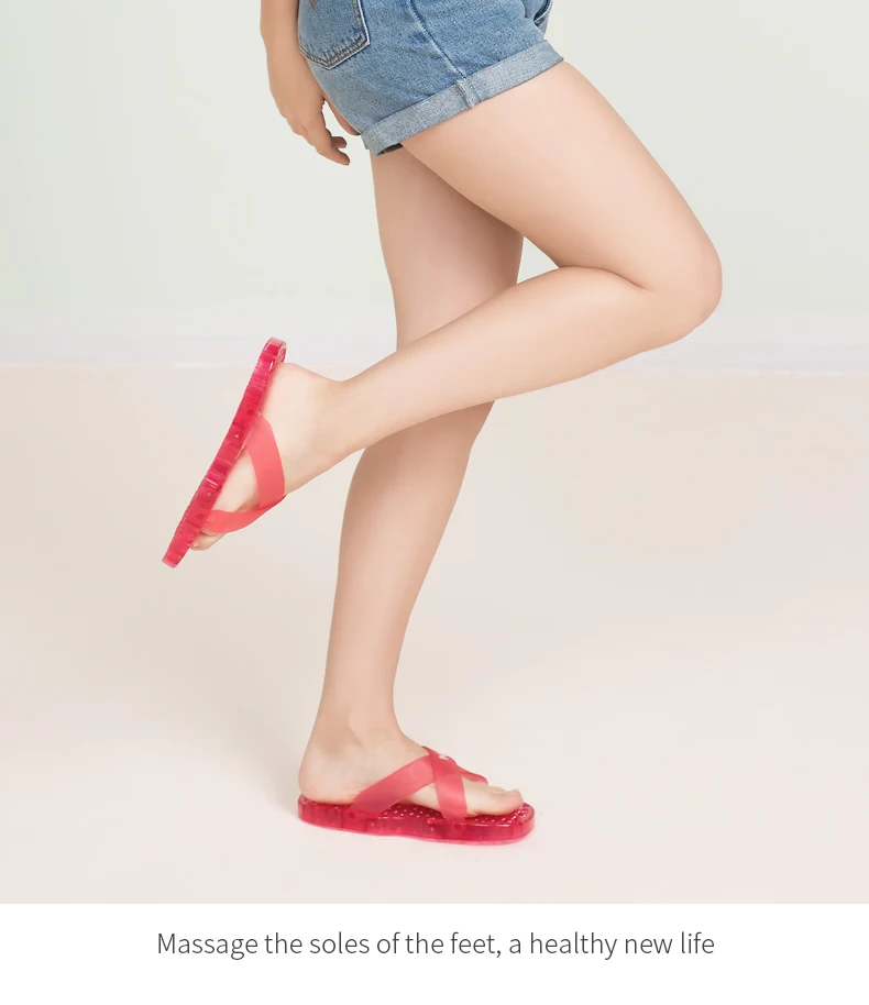 New Arrival PVC Healthy Slide Sandals PVC Massage Slipper with Two Heads