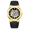 black silicone strap with golden case