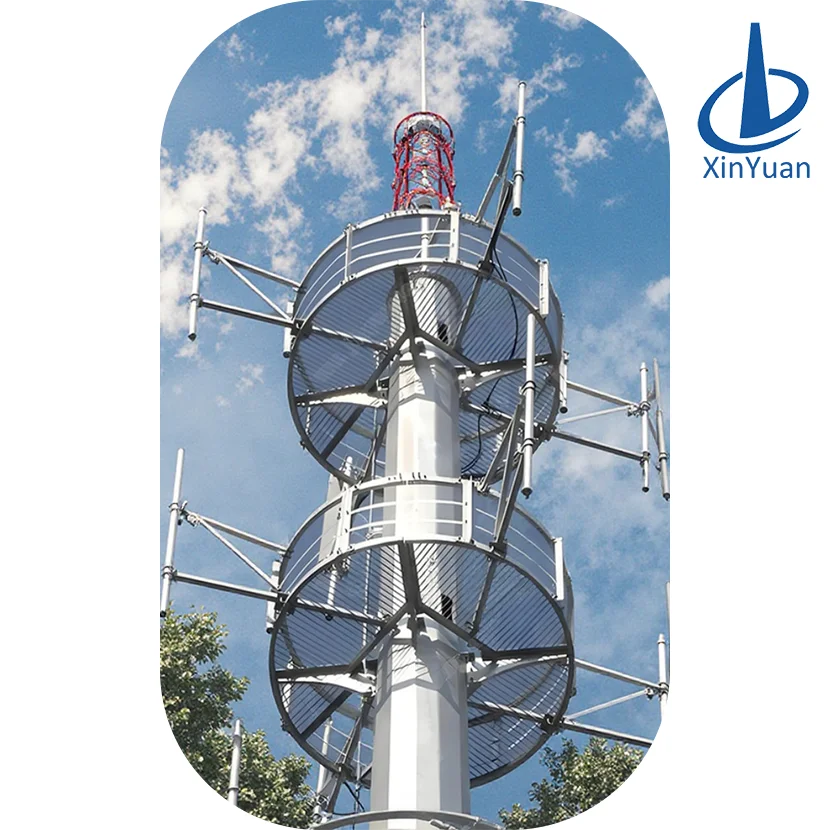 10m-60m Hot-Dip Galvanized Mast Monopole Steel Telecommunication GSM and  wifi Antenna Tower for Transmitting Receiving  Tower