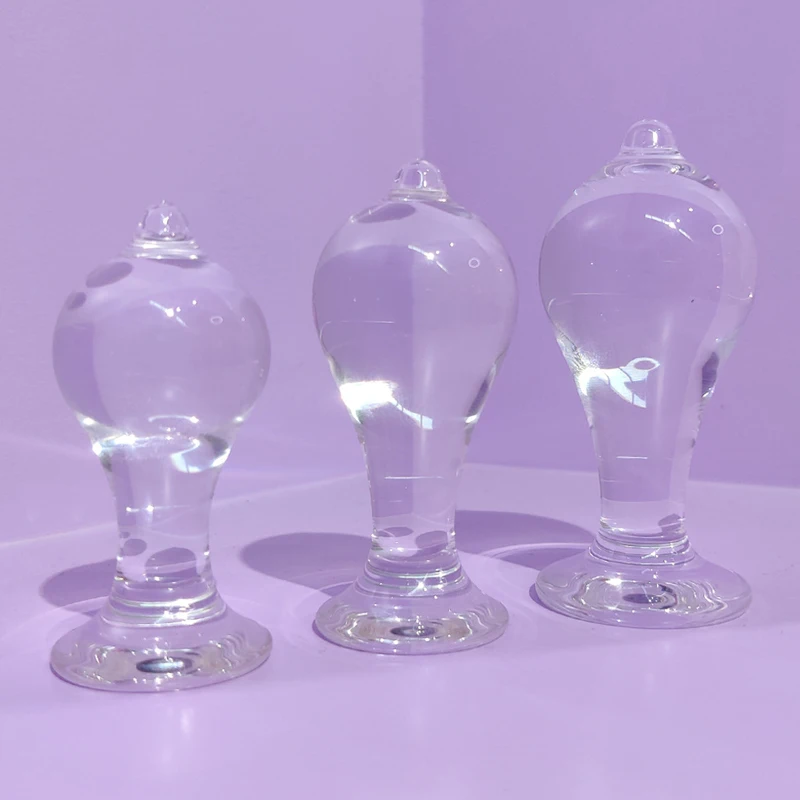 Solid Glass Anal Plug Manual Anal Dilator Enema Device