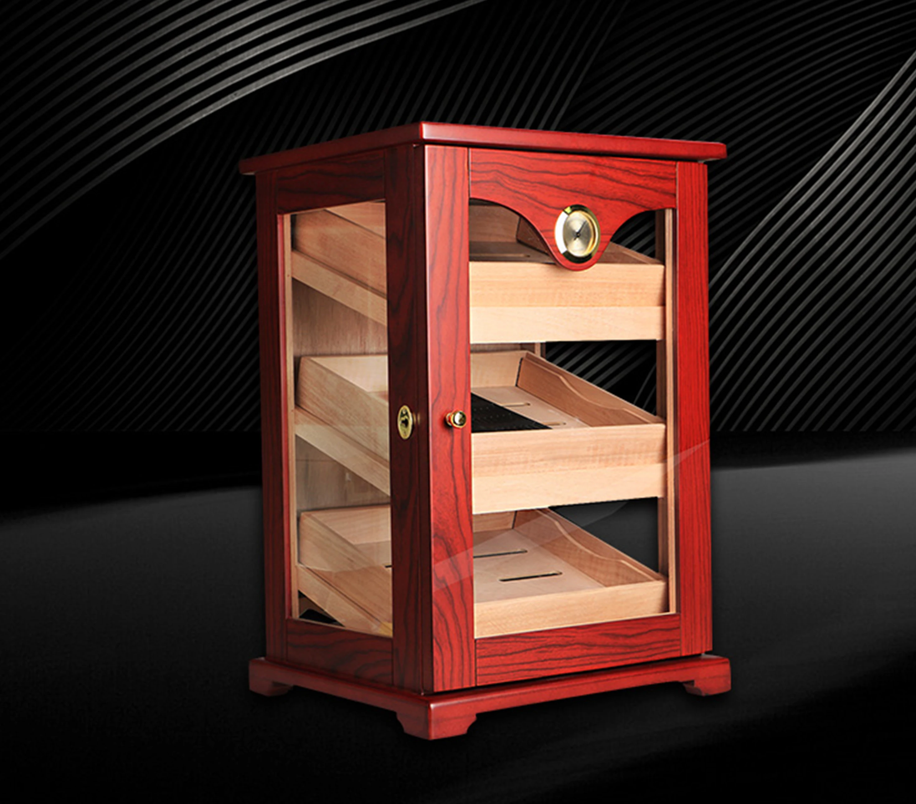 Hot Sale Empty Box Cigar Humidor 3 Cedar Wood Packing Cigar Case ...