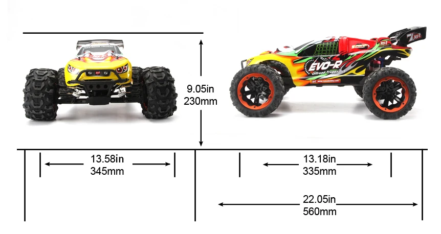 Remote Control Car Rtr 1/8 Scale Remo Hobby 8066 Evo-r 4wd Off-road ...