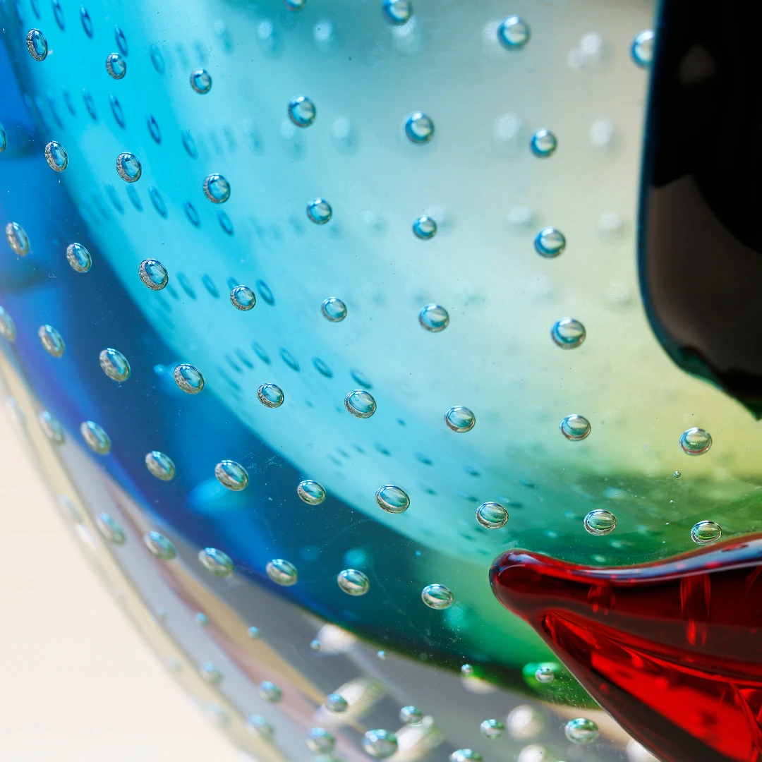 Hot Selling Green Handmade Murano Art Glass Face Vase Modern Design Style