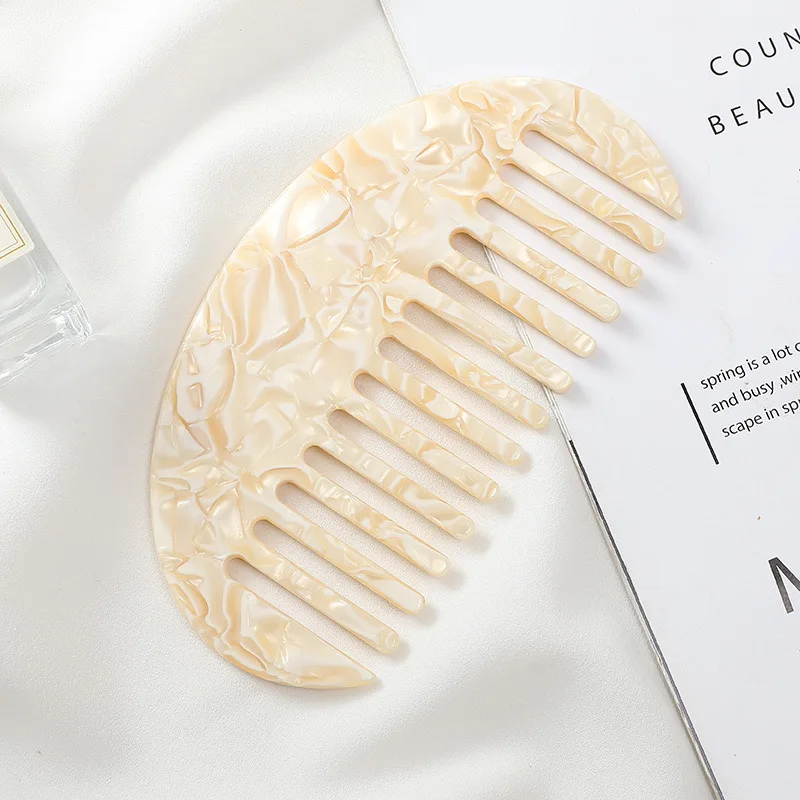 Wholesale Small Fine Tooth Comb with Anti-Static Cellulose Acetate Round Hanger Travel Portable Print for Hair Styling Brush