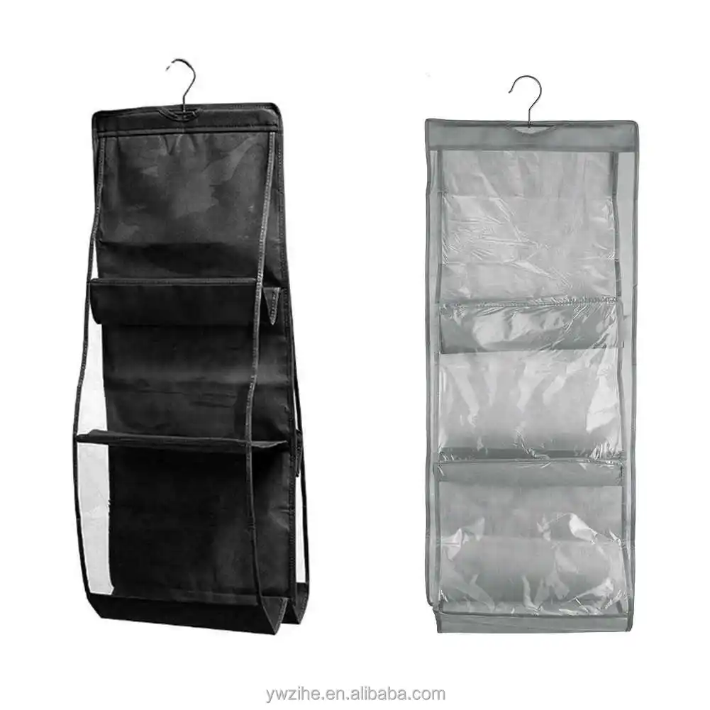 Hanging 6-Pocket Bag Organizer - Purse Organizer For Wall
