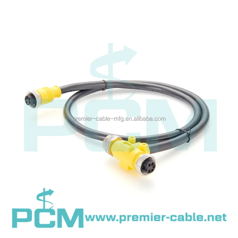 Industrial Control Automation 7/8"-16UNF Mini-C Tee Trunk DeviceNet Cable details