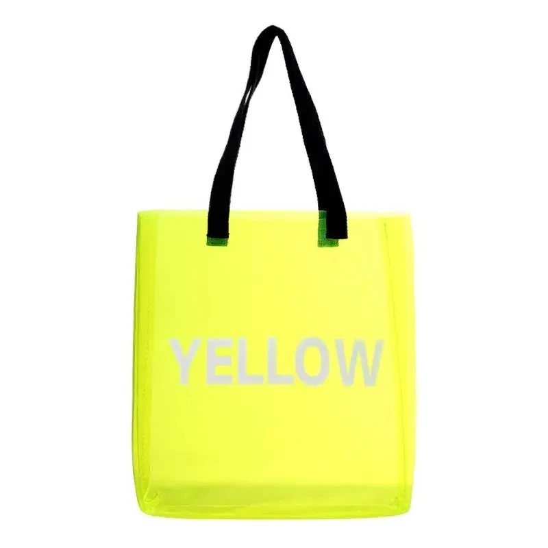 Transparent Women Jelly Bag PVC Plastic Shoulder Shopping Spring Summer Beach Leisure Tote Bag