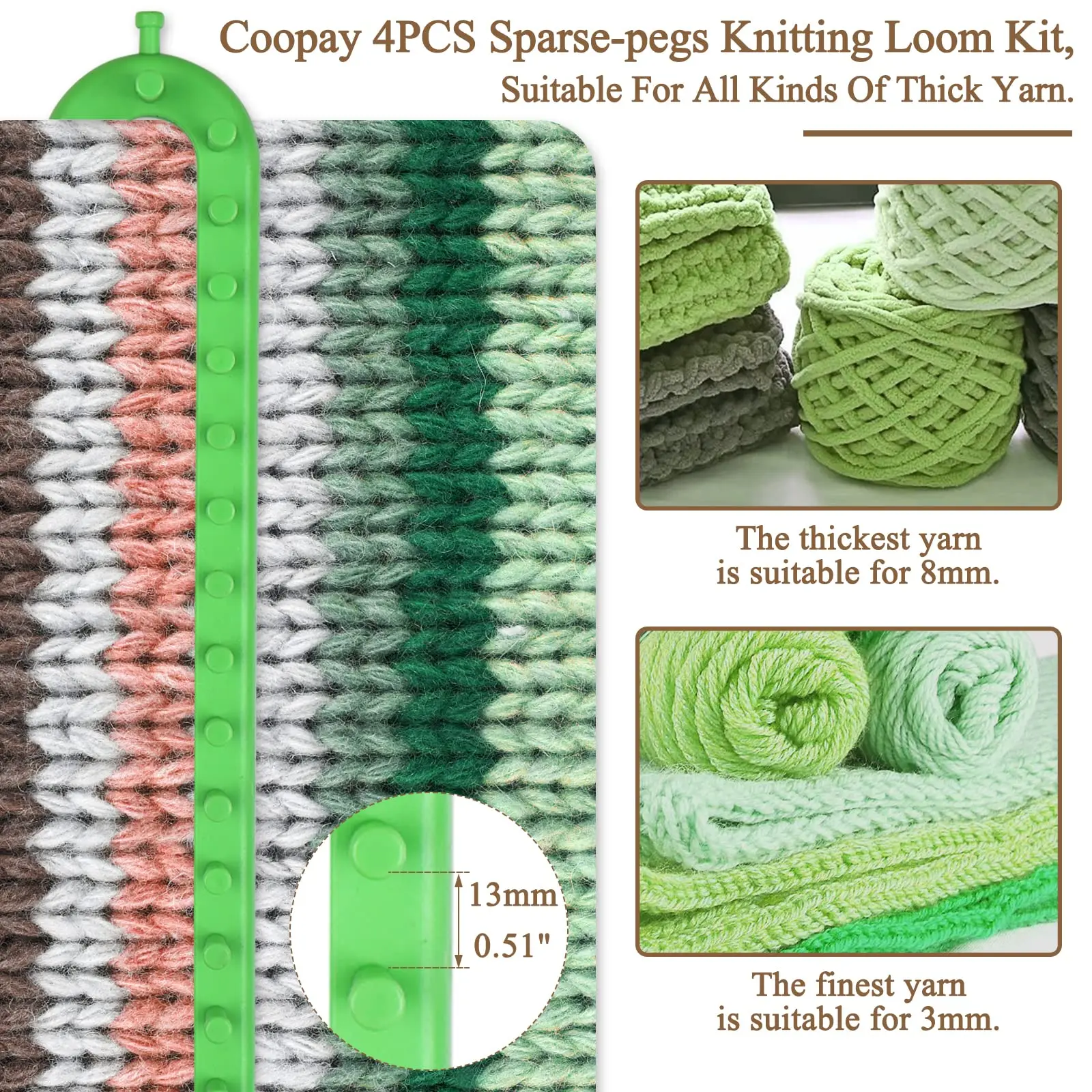 Dropshipping Knitting Loom Long Loom Set 4 Different Sizes Loom Scarf