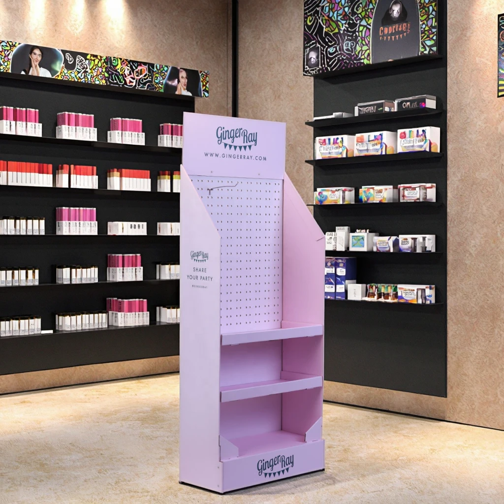 キーボード/ディスク用小売段ボール紙回転フックディスプレイスタンド