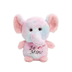 Cute Colorful Soft Stuffed Elephant Toy Plush Baby Elephant with Big Ears PP Cotton Filled