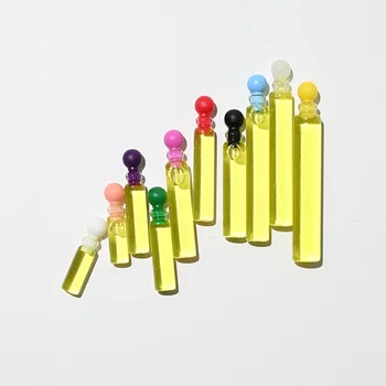 Hot Sale 0.5ml 1ml 1.5ml 2ml 3ml 5ml Mini Glass Vial With Colorful Plastic Stopper Empty Glass Perfume Test Tube Sample Bottles