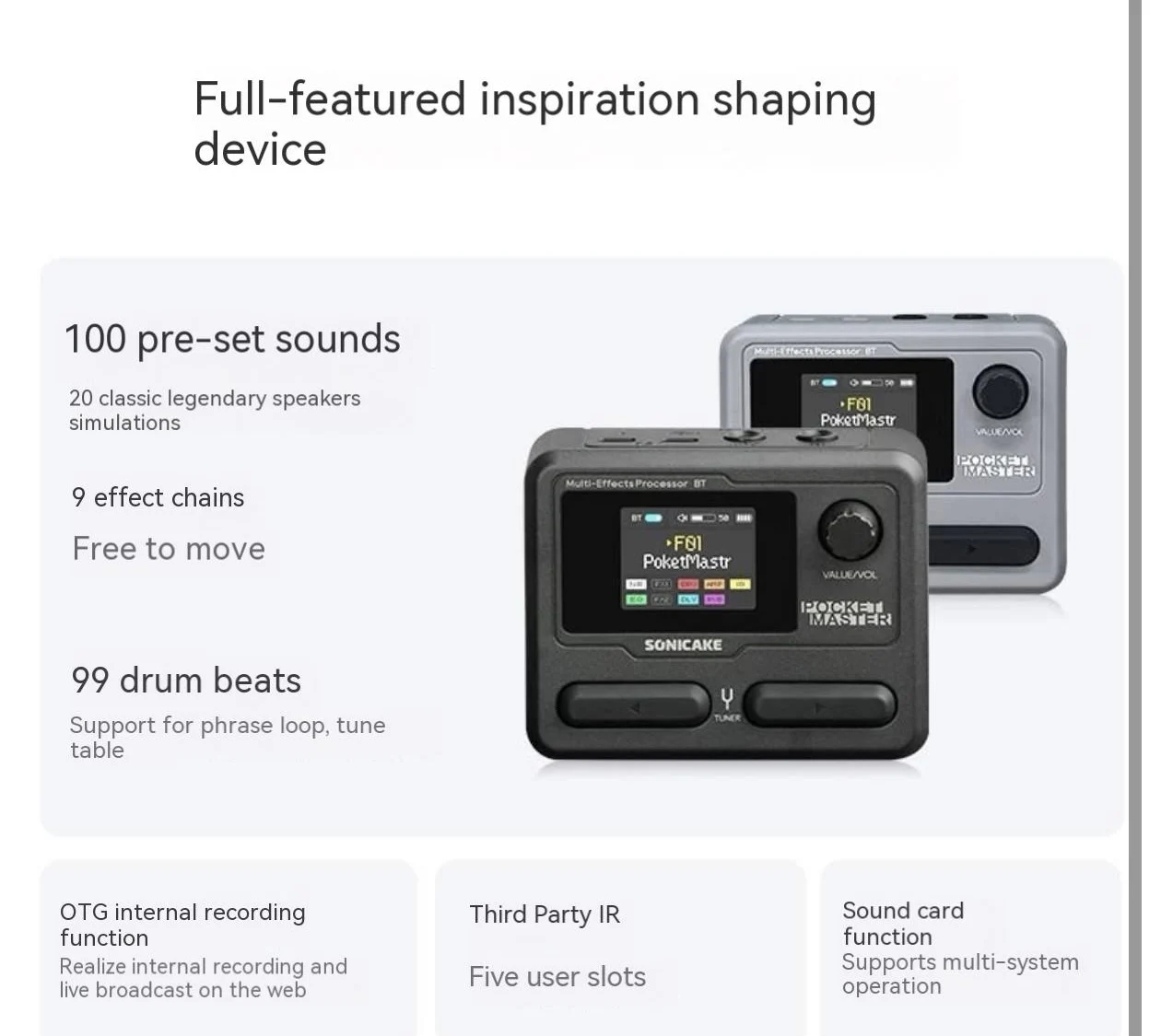 Sonicake Pocket Master Mini BT Bass Guitar Effects Pedal