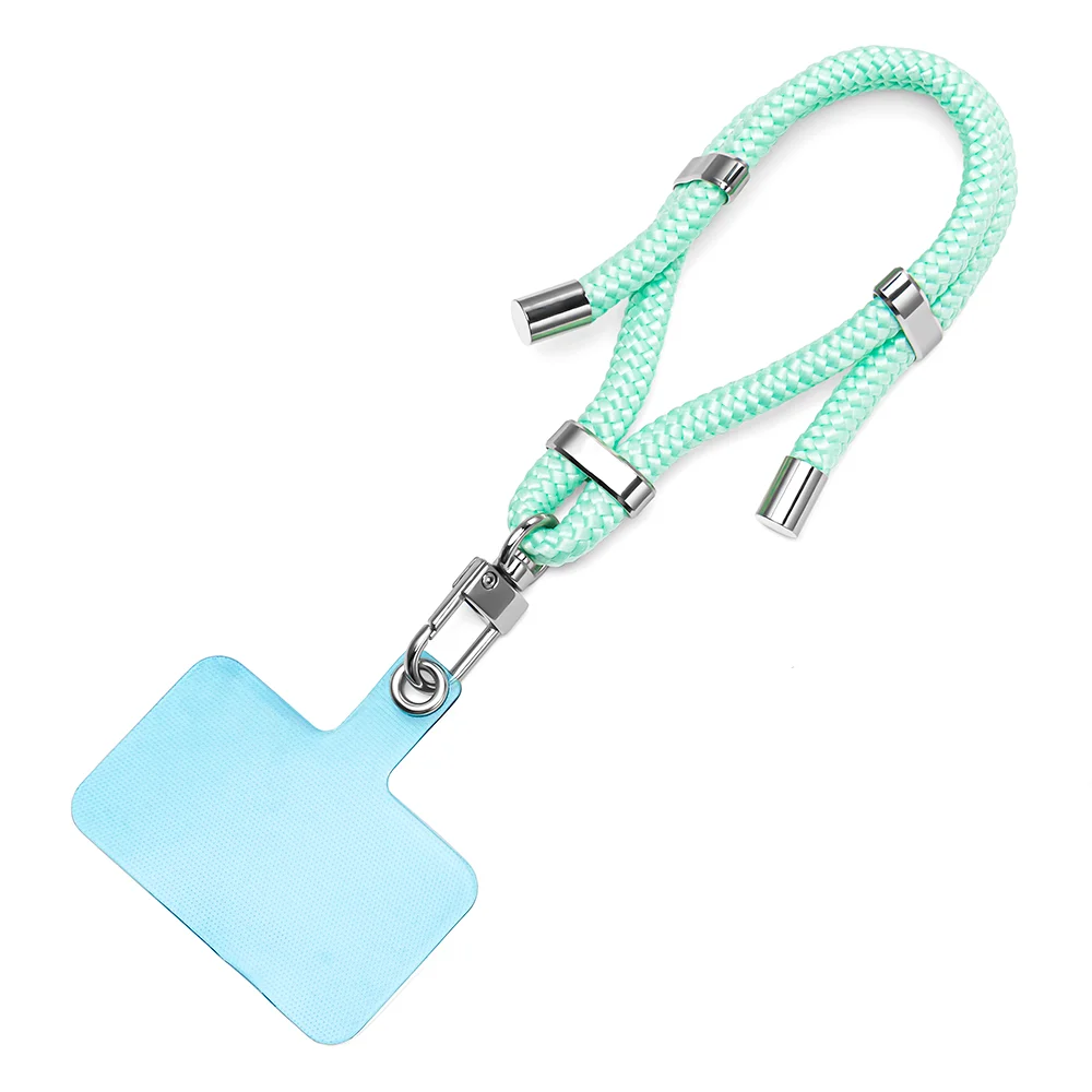 Роскошные дизайнерские регулируемые Tab патч слинг веревка шнур браслет на руку телефон ремни для корпус телефона с металлическим кольцом