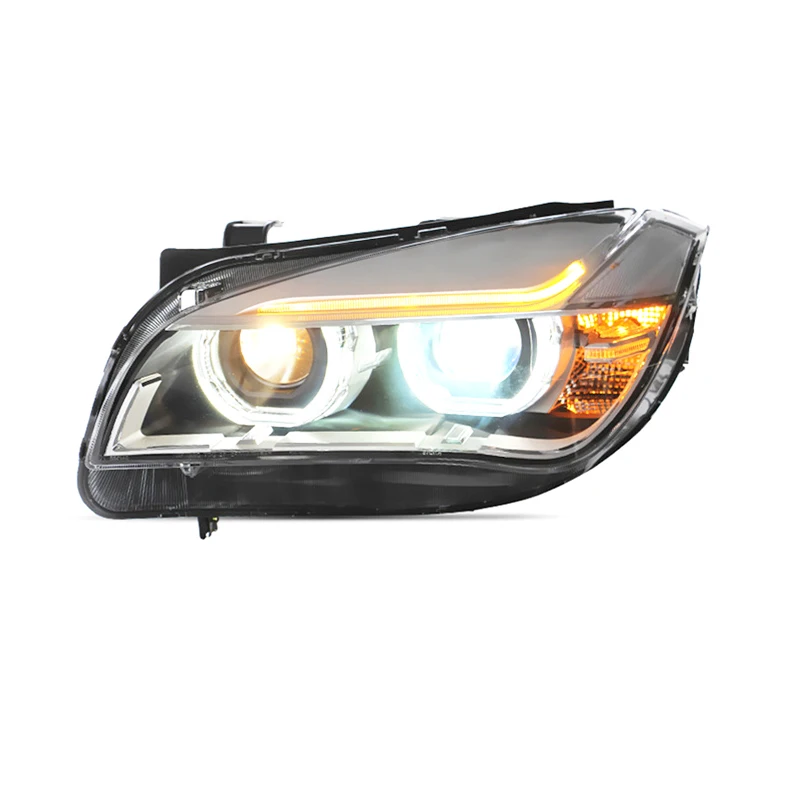 Xenplus New Design for 11-15 Bmw X1 Headlight Assembly Modified Angel Eye Led Daytime Running Light Lens Xenon Headlights