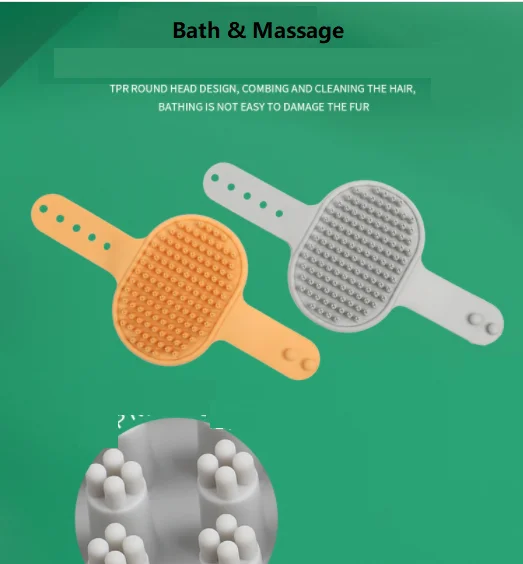 Food Grade Silicone Pet Bathing Massage Brush Dog Cleaning Massage Comb Bathing Brush Cleaning Supplies