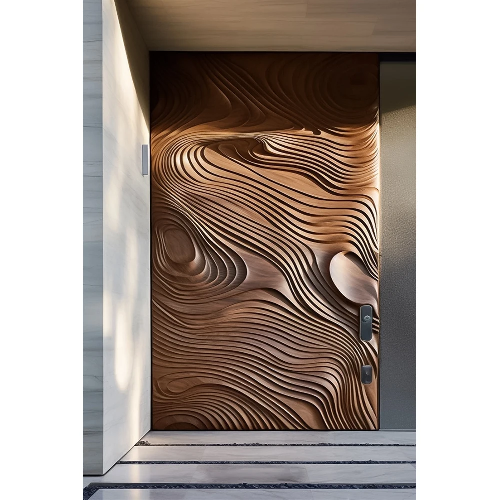 Latest Design Handcraft Timber Wooden Pivot Main Doors for Houses Wood Carving Front Entry Doors Home Decor