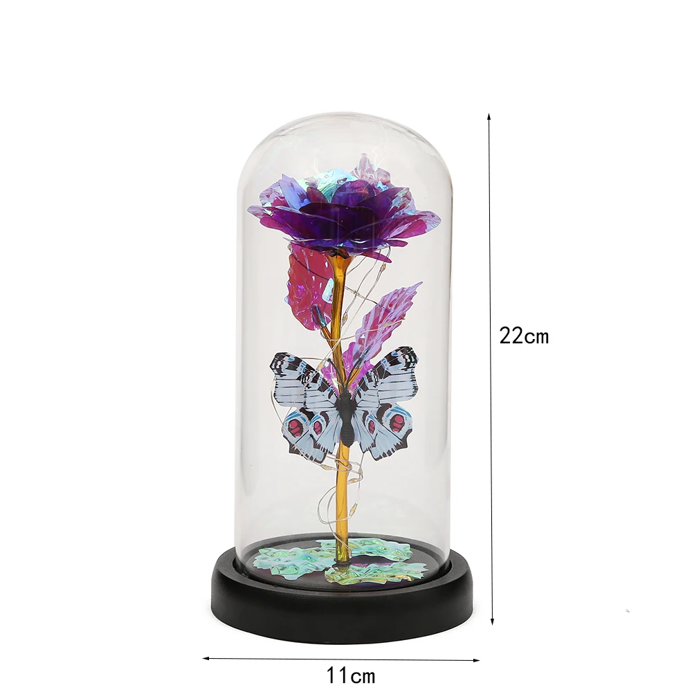 New Design Led Light Up Roses In Dome Artificial Rose Flower Light In A ...