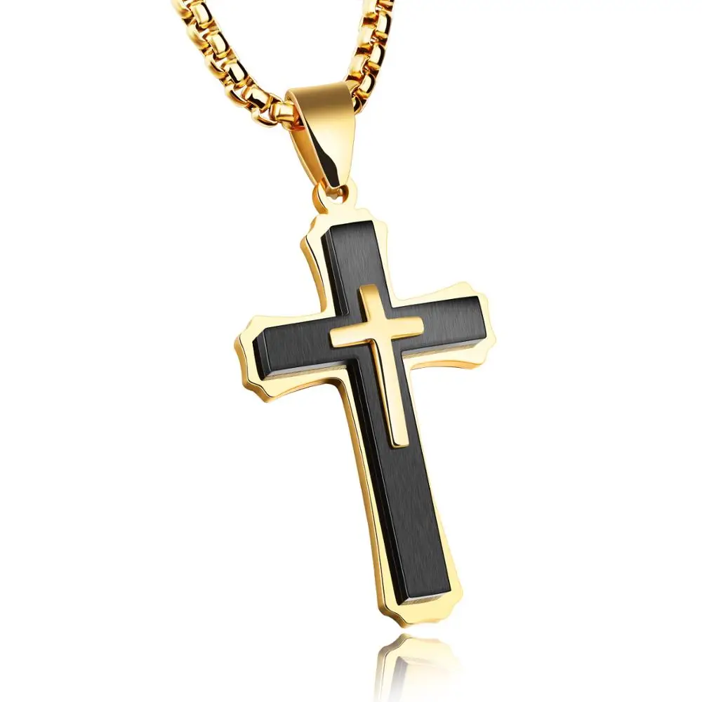 Cross Pendant Chain Necklace,Mens 