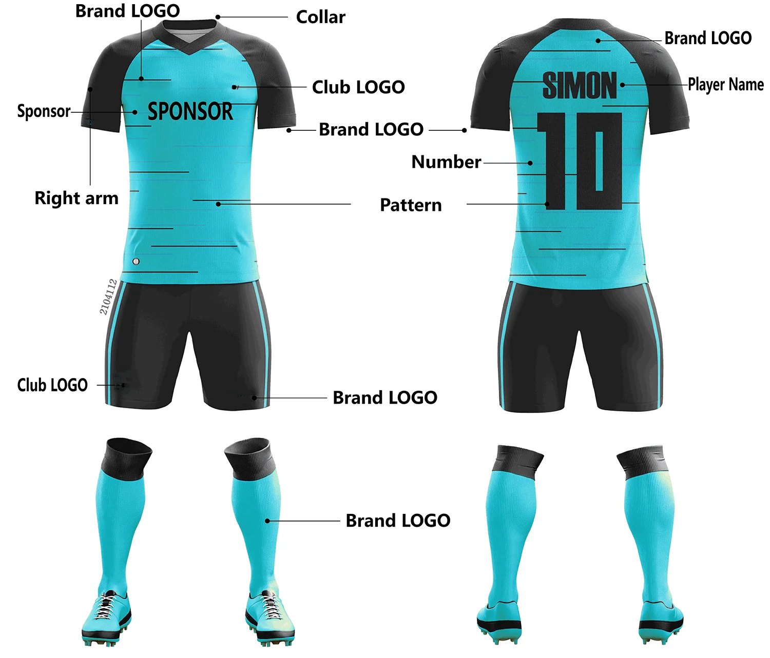 Custom Sublimation Printing Mens Football Training Jersey Dry Adults