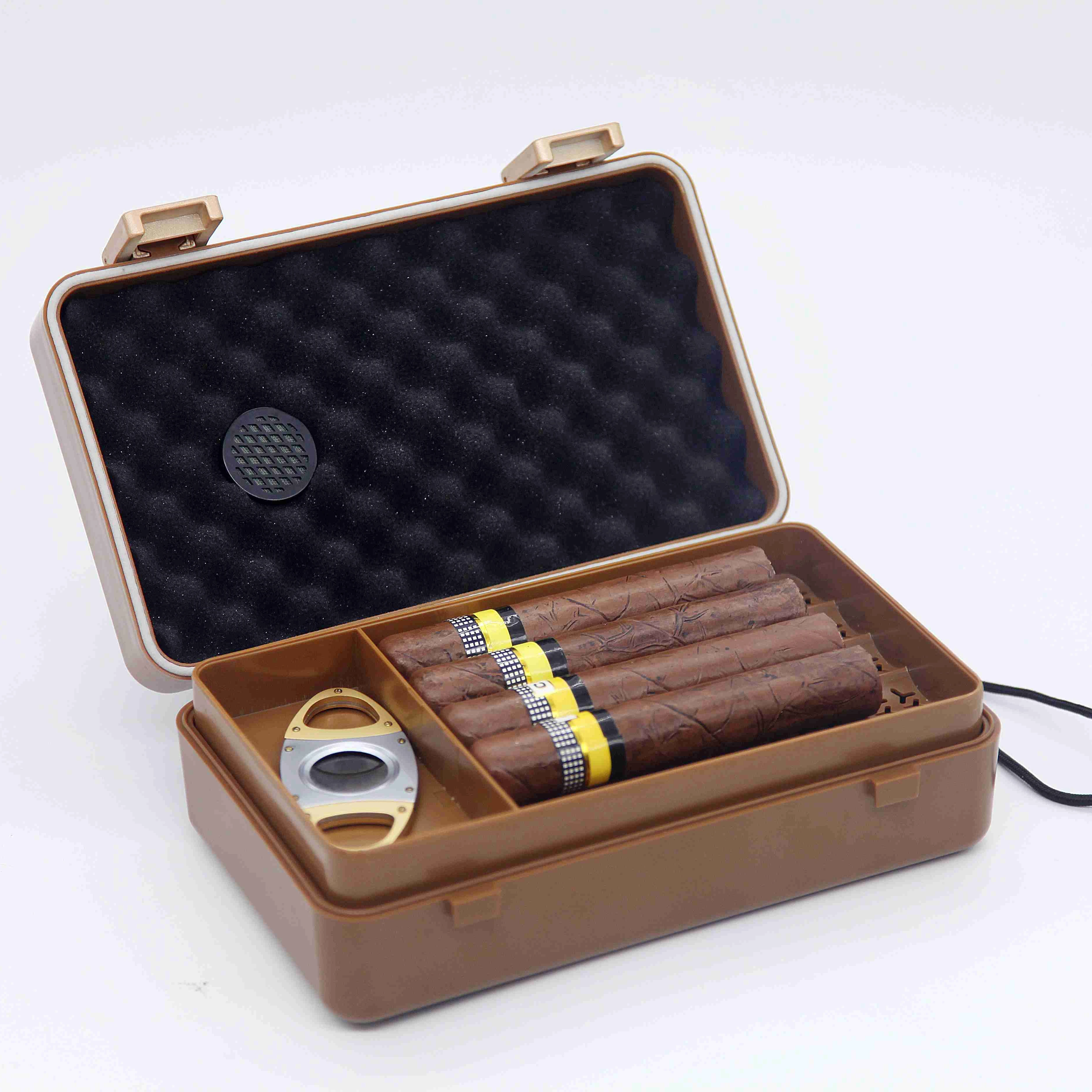 Hot Sell Luxury Cigar Gift Waterproof Travel Humidor Box Plastic Custom Accessories with