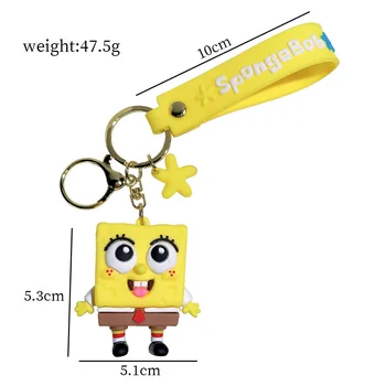 Spongebob Squarepants cartoon pie Big Star animated Squidward action figure doll cute bag pendant decoration keychain