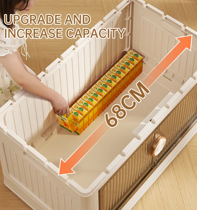 Modern Design Collapsible Rectangle Plastic Storage Container Eco-Friendly Foldable Clothes Lock Box for Toys