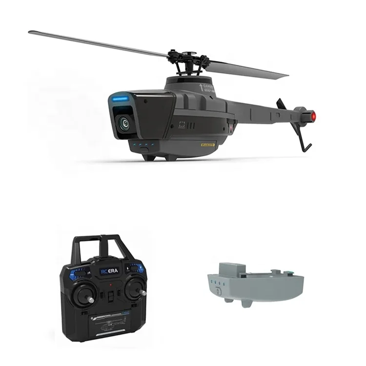 C128 RC Helicopter 4CH Single Propeller Radio Control Model Aileron Mini Black Bee 1080P HD Aileron Less Aerial Photography