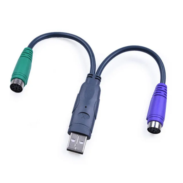 PS2 to USB Adapter - for Keyboard & Mouse with PS2 Interface - Support PS/2 Port of KVM Switch - Built-in USB IC