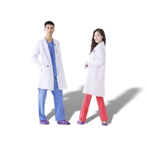 Factory Wholesale Hot Sale Women's High Quality White Lab Coat Hospital Uniform With Waist Belt
