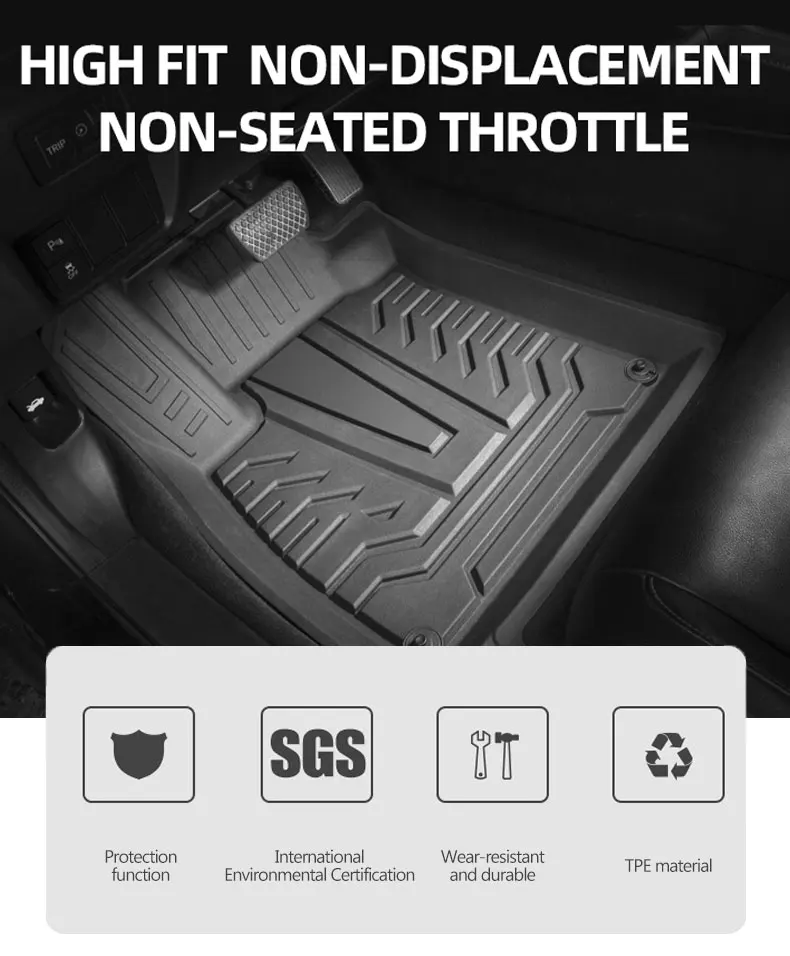 High Quality Tpe Material Front Rear Car Mats For Toyota Prado (seven