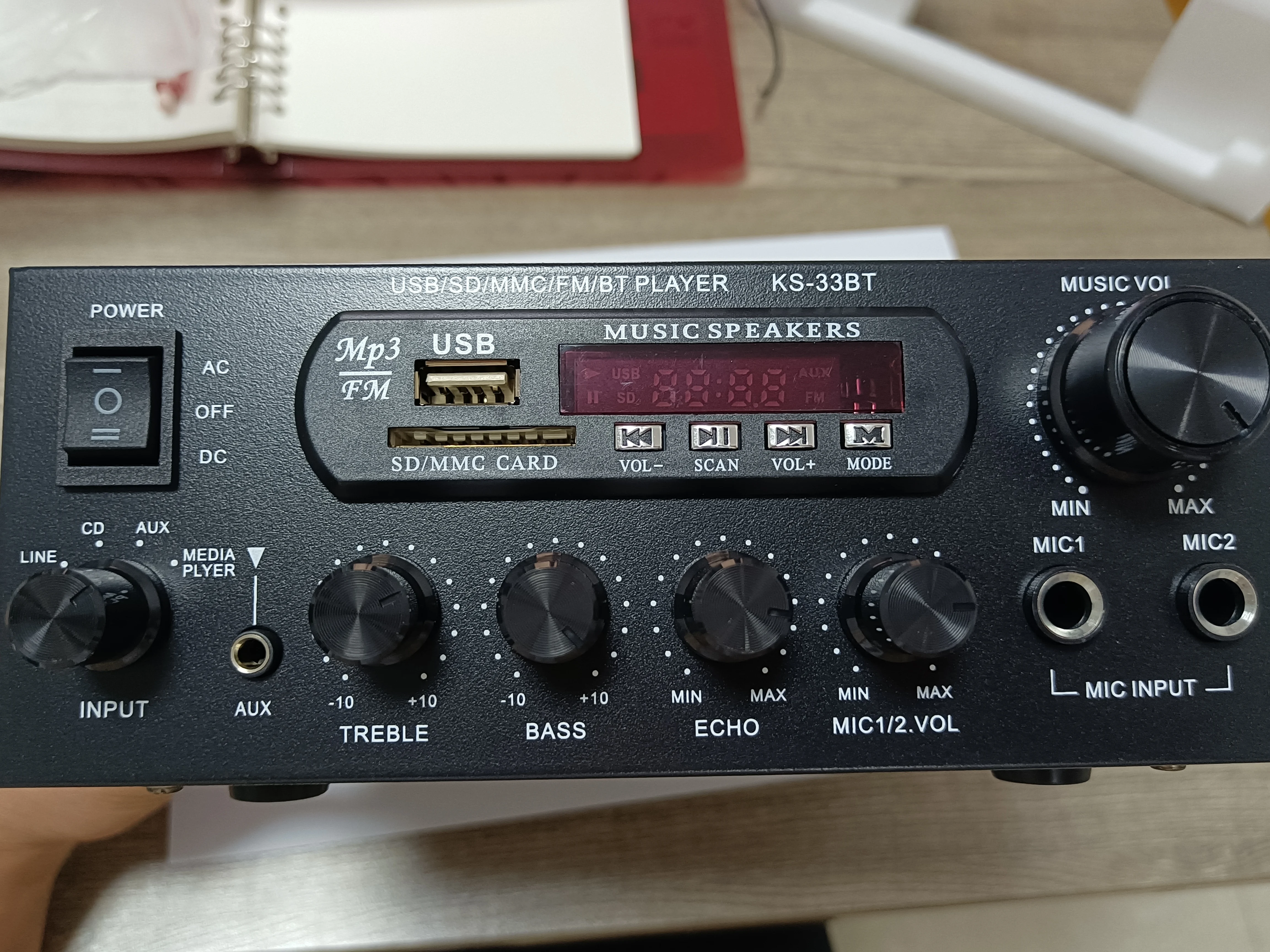 KS-33BT OEM HIFIデジタルLEDアンプ BTステレオサウンド USBメモリ