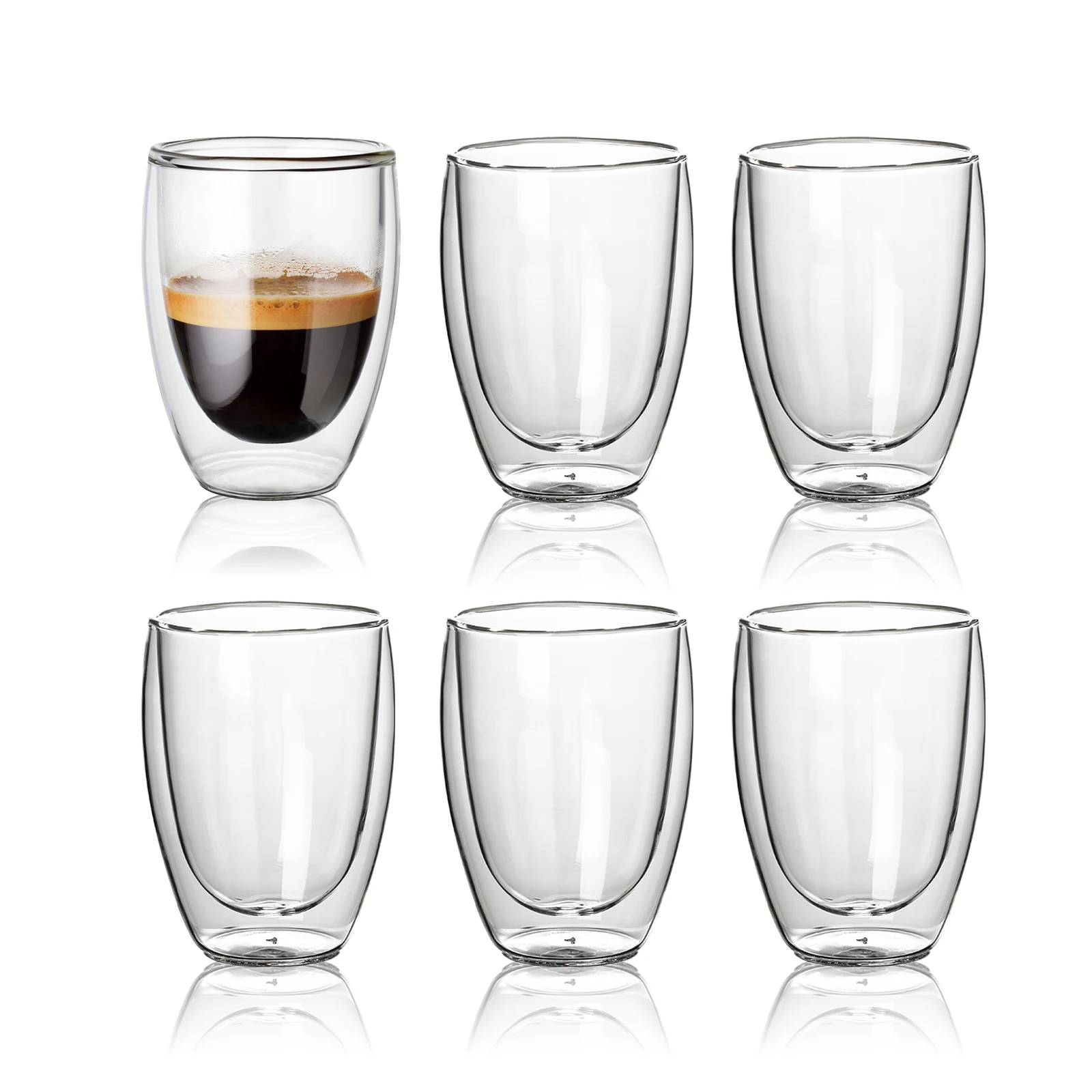 Производство кофейная чашка стеклянная Высокая боросиликатная прочная для сока с двойной стенкой кружка