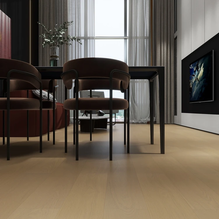 New Arrival Color Winston Hickory White Brushed Parquet Oak Multilayer Engineered Wood Floors Click Modern Living Room