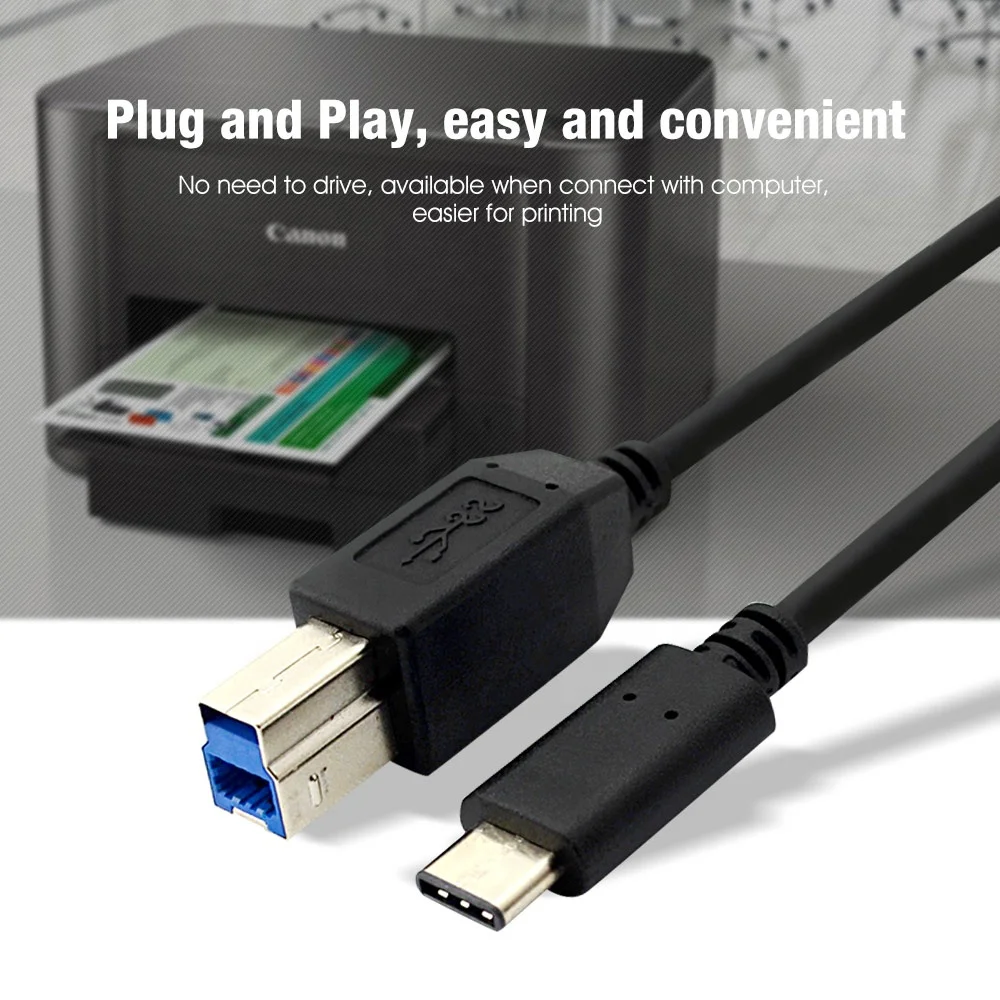 3ft 1 м USB-C USB 3,1 C Тип разъема USB 3,0 типа B Мужской Пинтера USB кабель для Mac Pro Dell сотового телефона-печатающий плоттер и жесткого диска