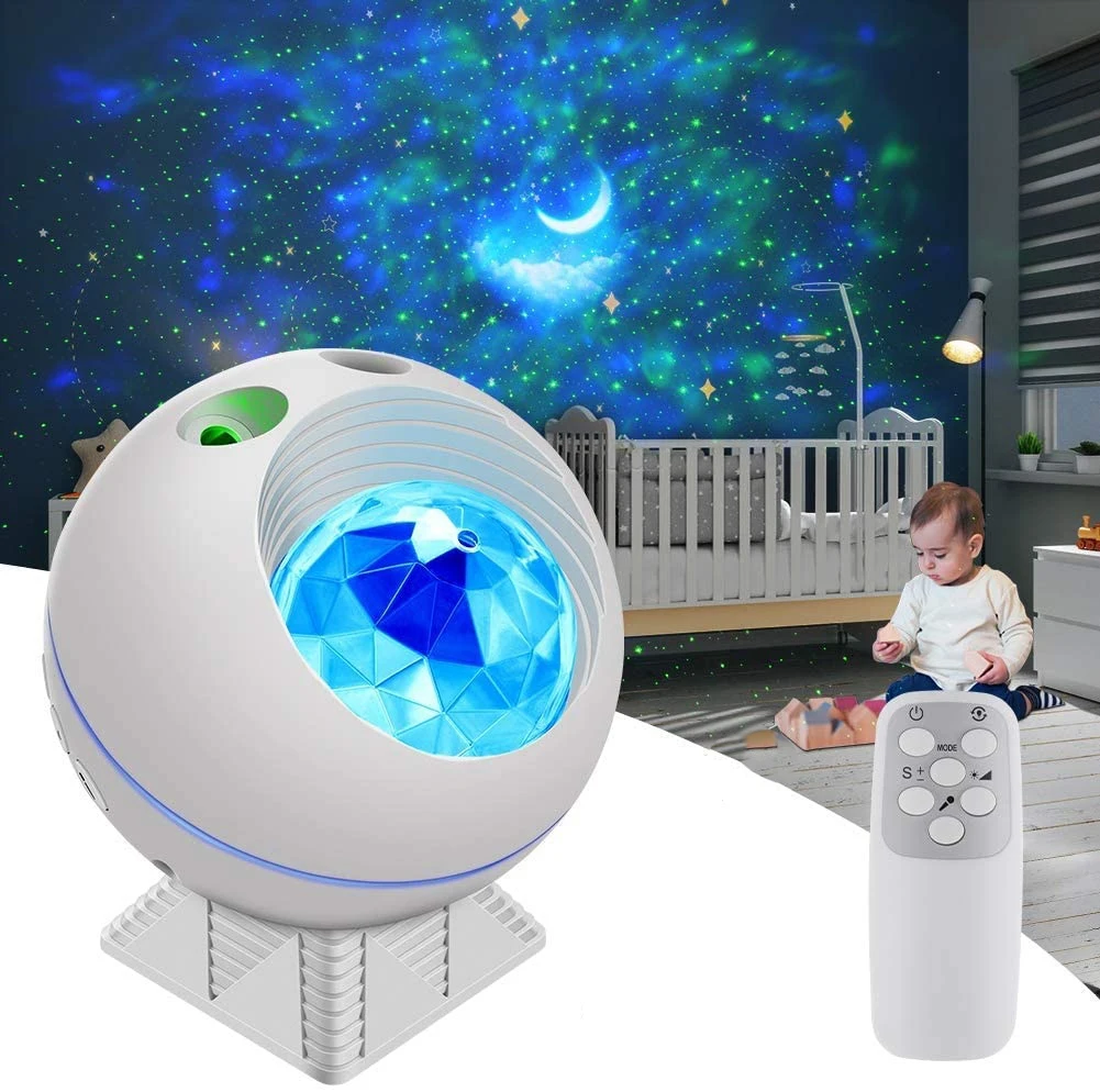 Rotating Projector Light Kid Night Light Star Moon & Ocean Modes Mood Relax Lamp 