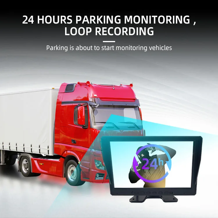 Wemaer 10.1"Touch Screen 4 Split Monitoring Security Camera System Active Blind Spot Detection BSD 4Channel Truck Cameras System supplier