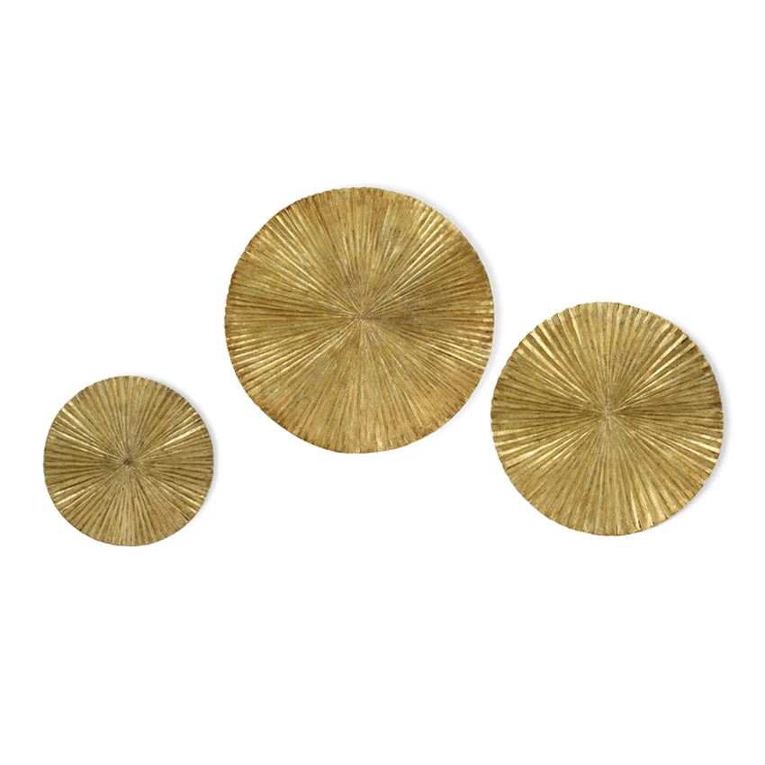 Custom High End  Resin Round Decorative Ring Wall Decor Gold foil 3 Sizes For Interior Decor supplier