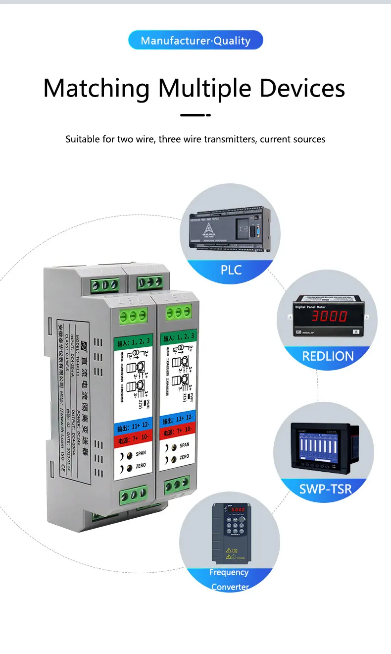 PT100 PT1000 4-20ma DIN Rail Mounting RTD Temperature Transmitter