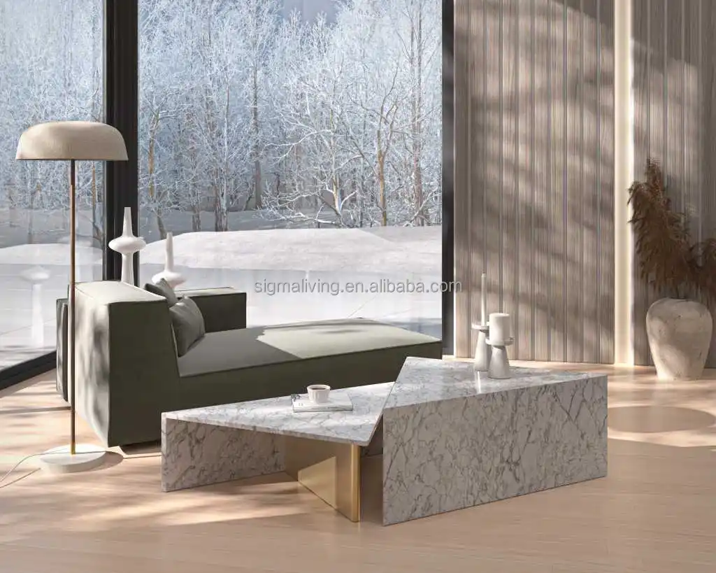 Modern design garden furniture coffee table patio furniture end table with marble